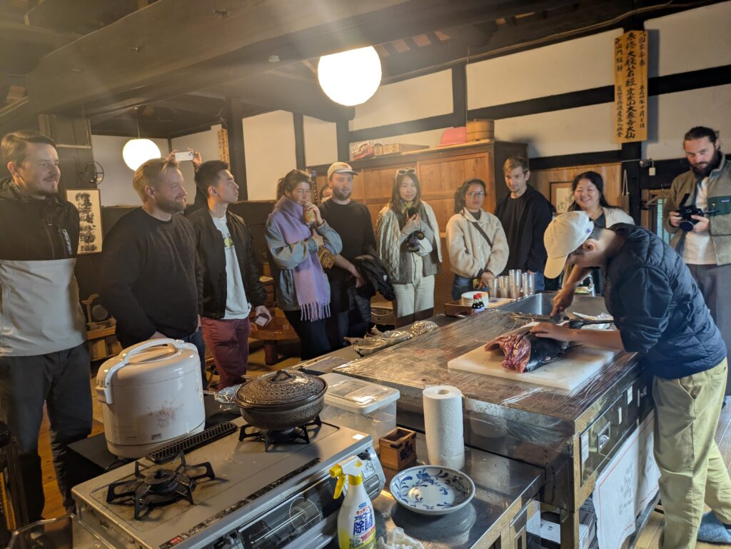 Tuna cutting demonstration
