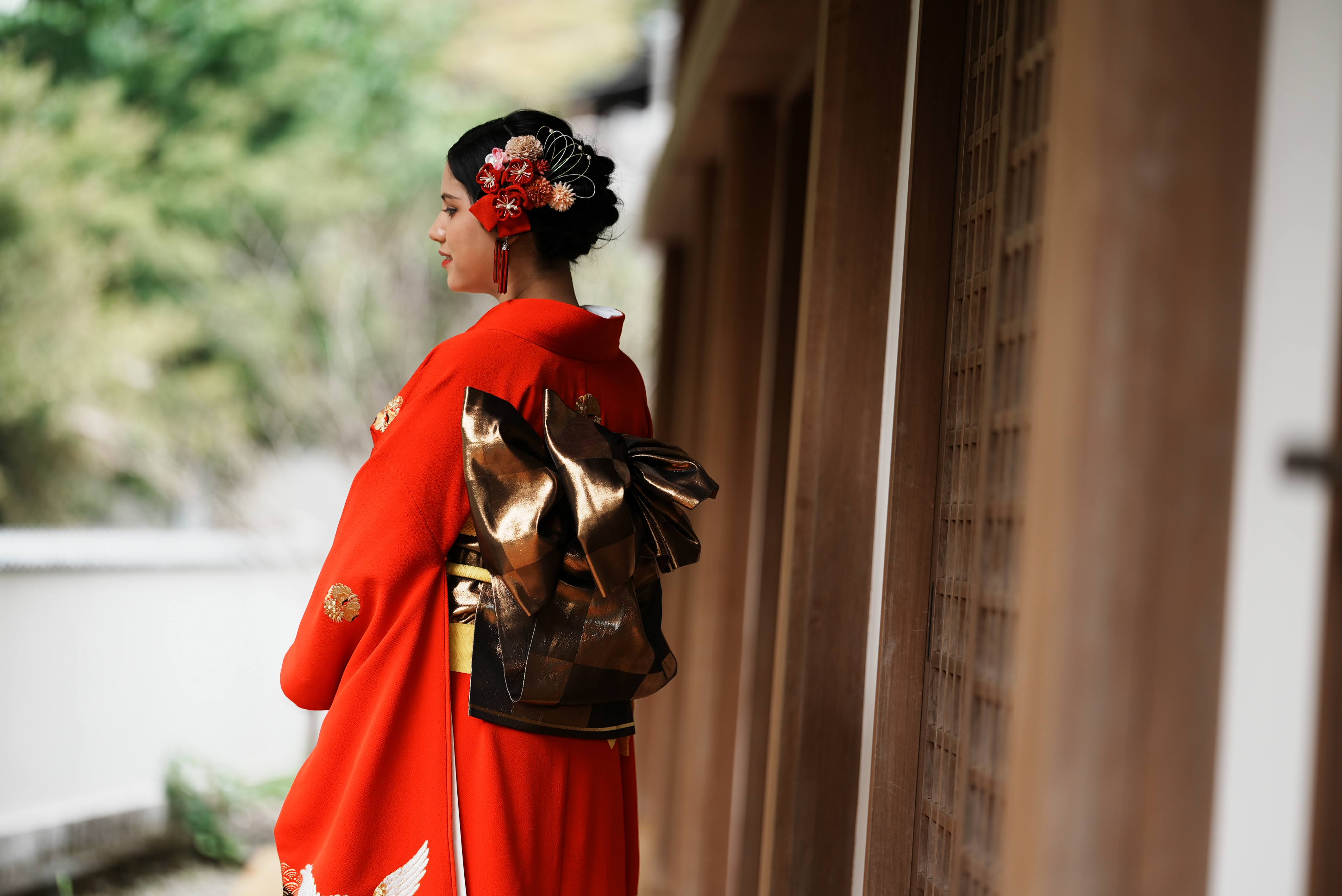 Traditional Japanese wedding kimono attire rental